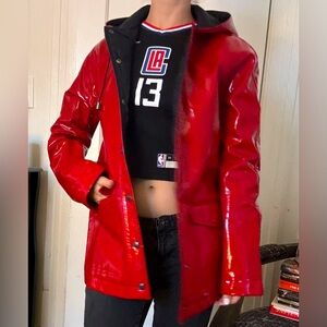 Red TopShop Raincoat